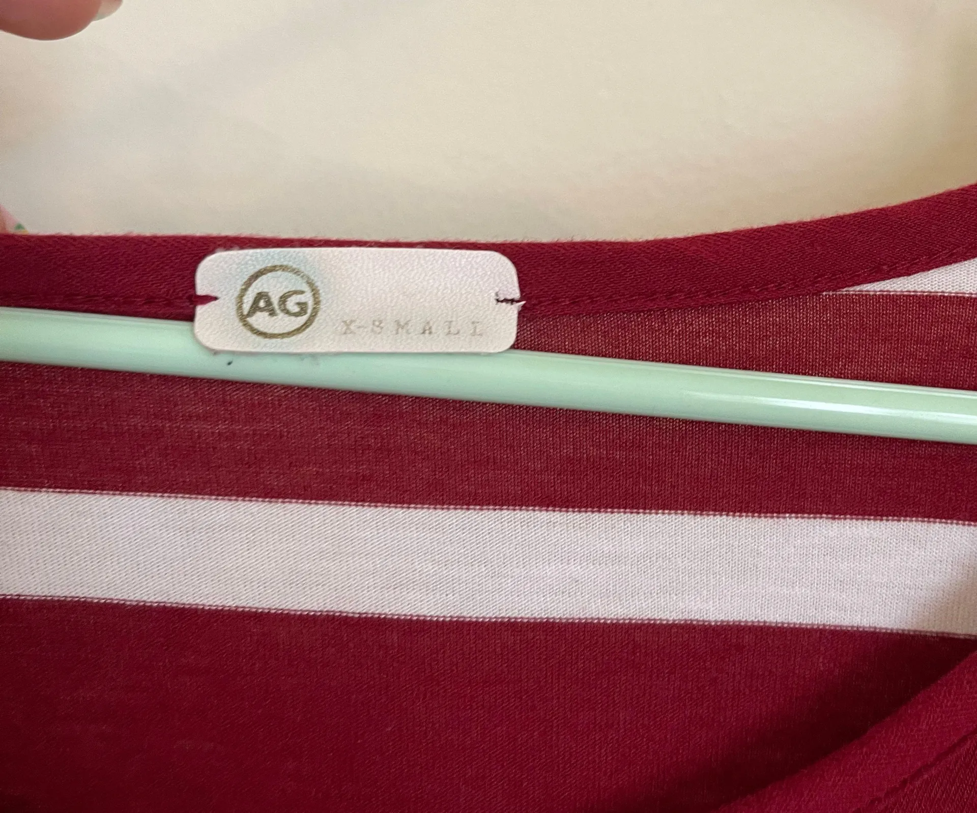 AG Adriano Goldschmied Oversized Red And White Stripe Tee - Image 3