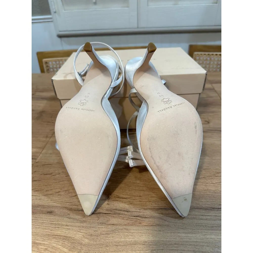 Loeffler Randall Alina Bow Pump Ankle Strap Satin Cream Size 8.5 NIB Chic Classy - Image 13