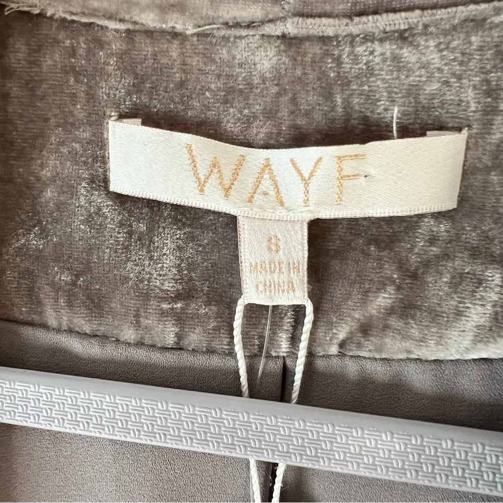 NWT Wayf Nordstrom Velvet Open Jacket Shirt Womens Small Pewter Gray Top Blouse - Image 3