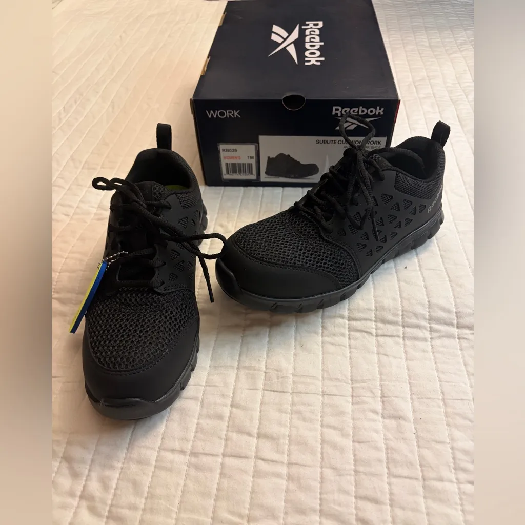 Reebok Work Sublite Cushion Work Comp Toe Black NIB - Image 2