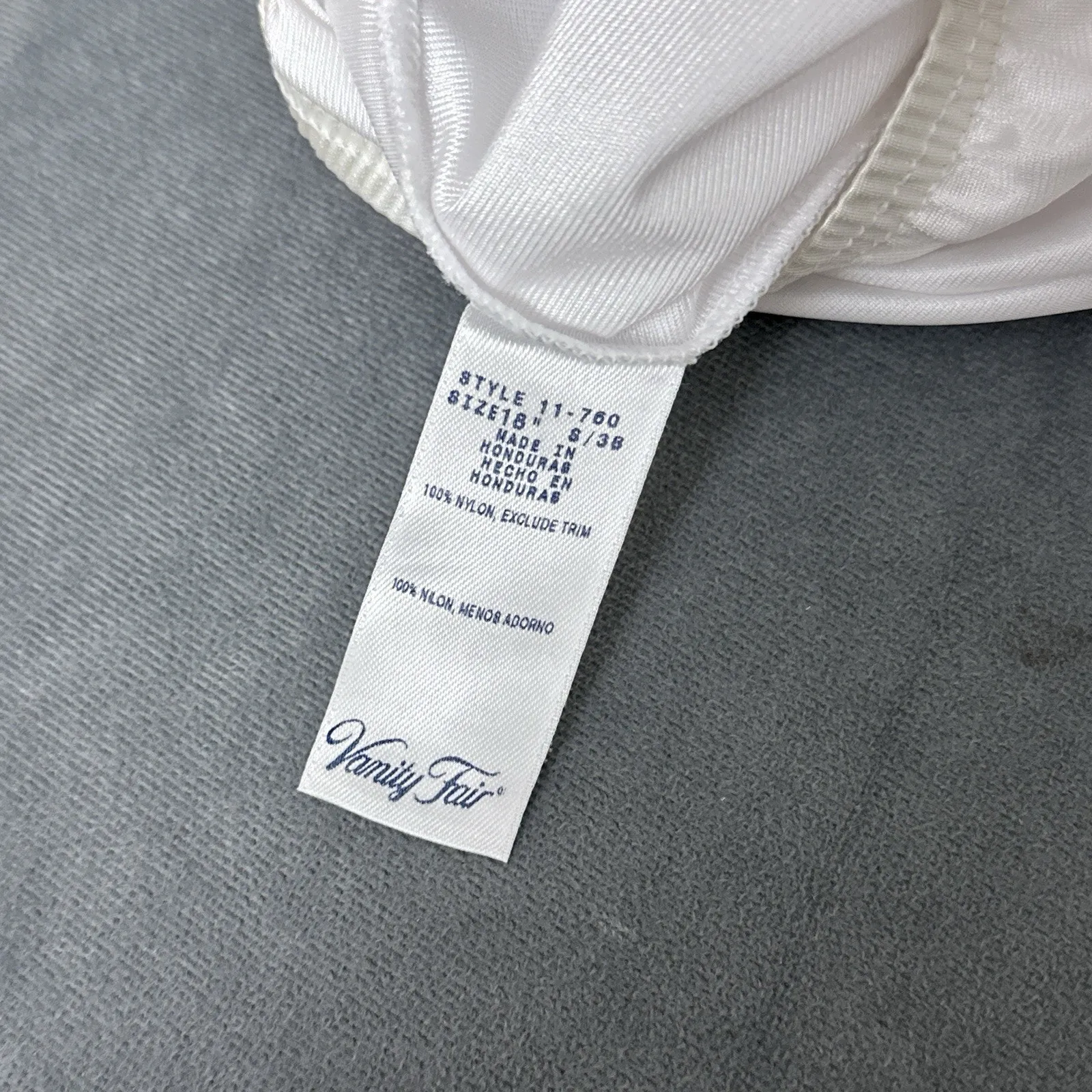 Vintage Vanity Fair Half Slip Size Small 11-760 100% Nylon White 18" Length - Image 5