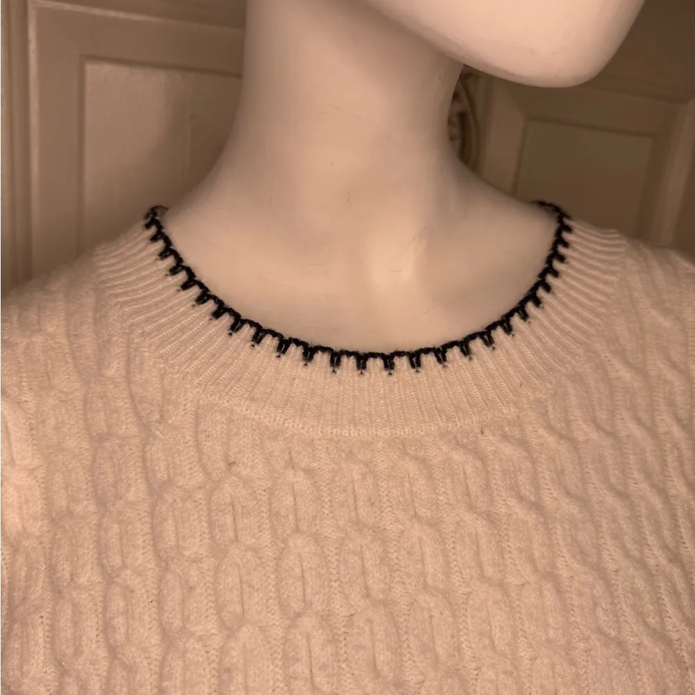 Evolutionary Flutter Sleeve Knit Sweater Crop Top Size XL. White - Image 5