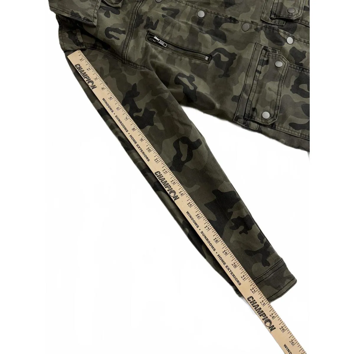 Gianni Bini Women's XS Camouflage Utility Jacket Military Fall Layering Casual Green - Image 11