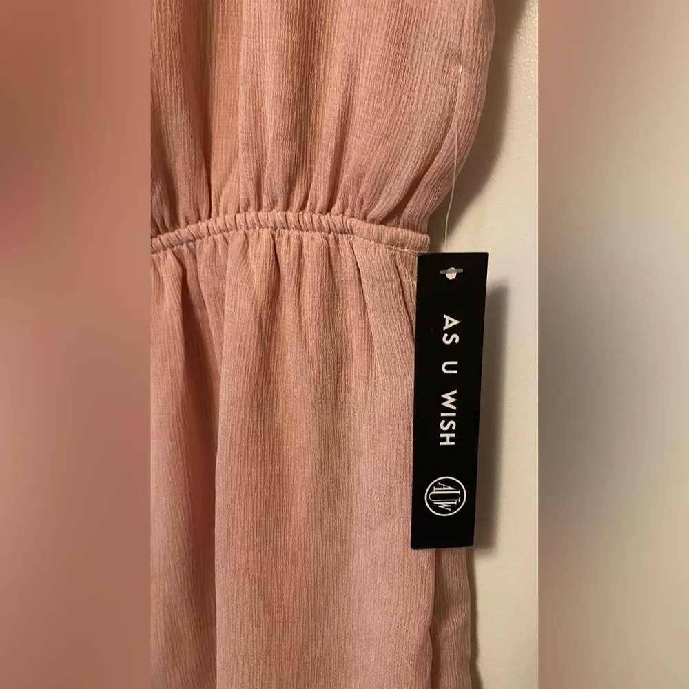 NWT AS U WISH Pink Blush Peephole Tie Romper Women’s Sz XL - Image 6