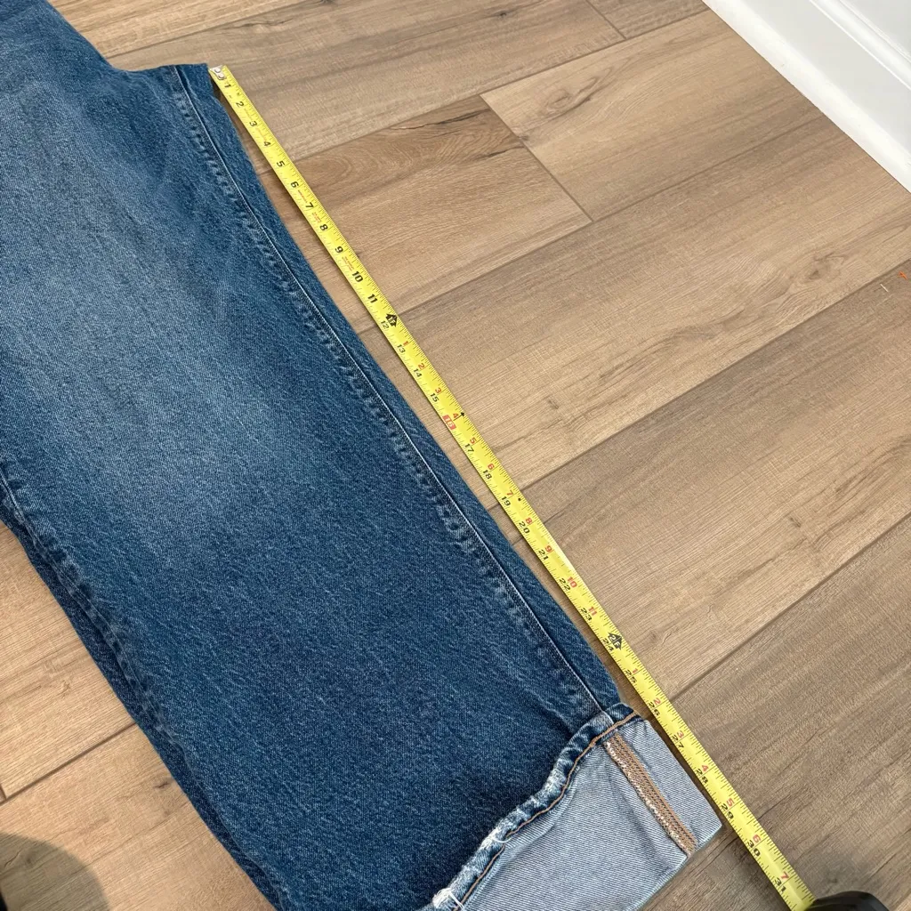 AE Stretch High-Waisted Stovepipe Cuffed Jeans medium size 12 - Image 9