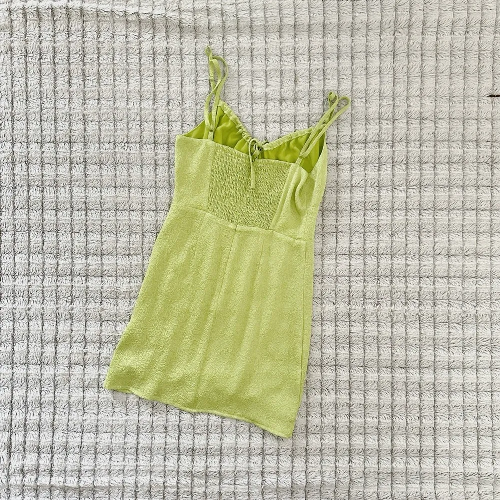 Bailey Rose Lime Green Spaghetti Strap Dress - Image 4
