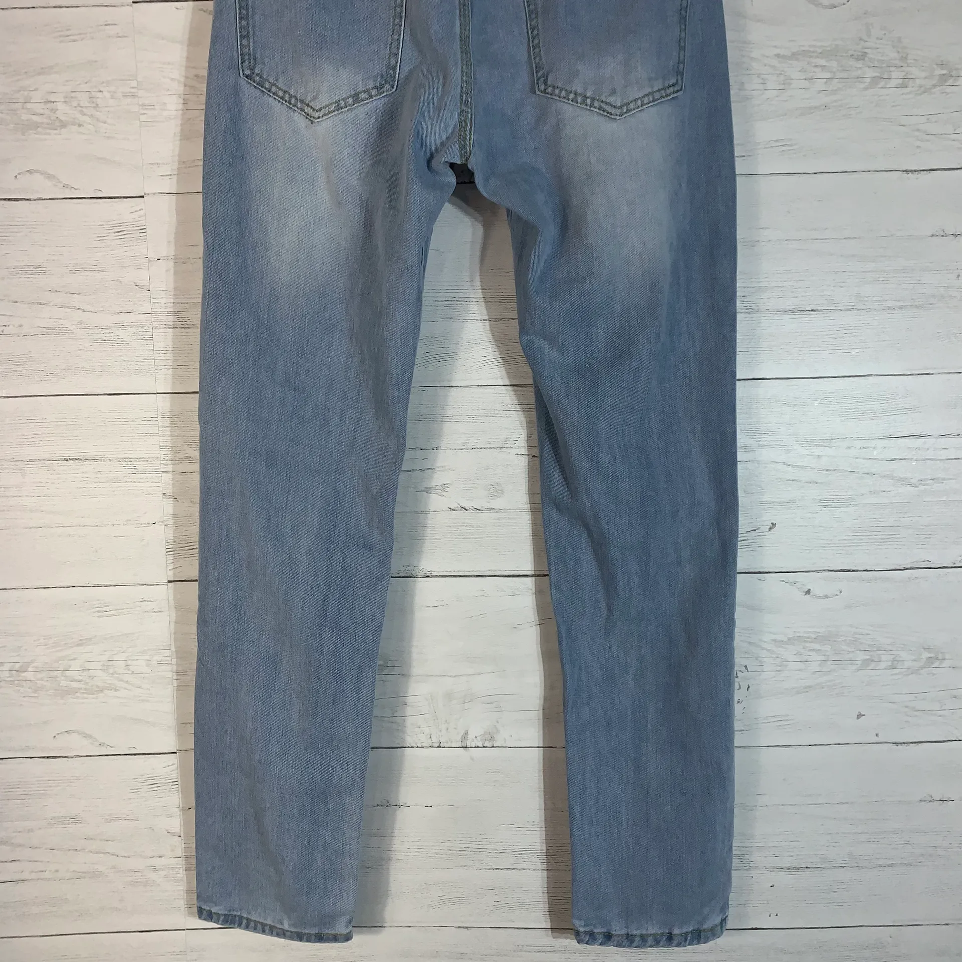 Womens patchwork distressed jeans high rise size 28 Blue - Image 12