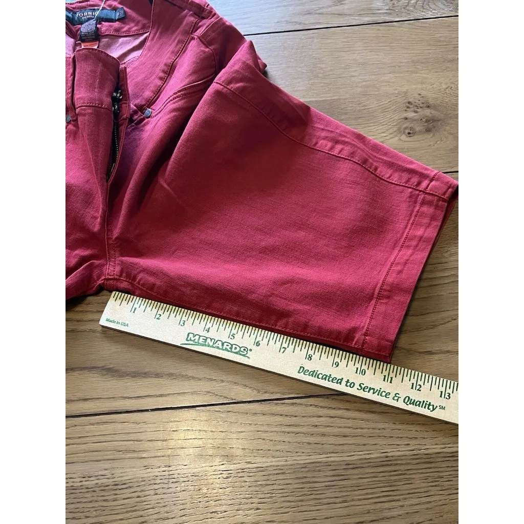 Torrid Jegging Women's Size 12 Salsa Denim Bermuda Jean Shorts Preppy Beach City - Image 5