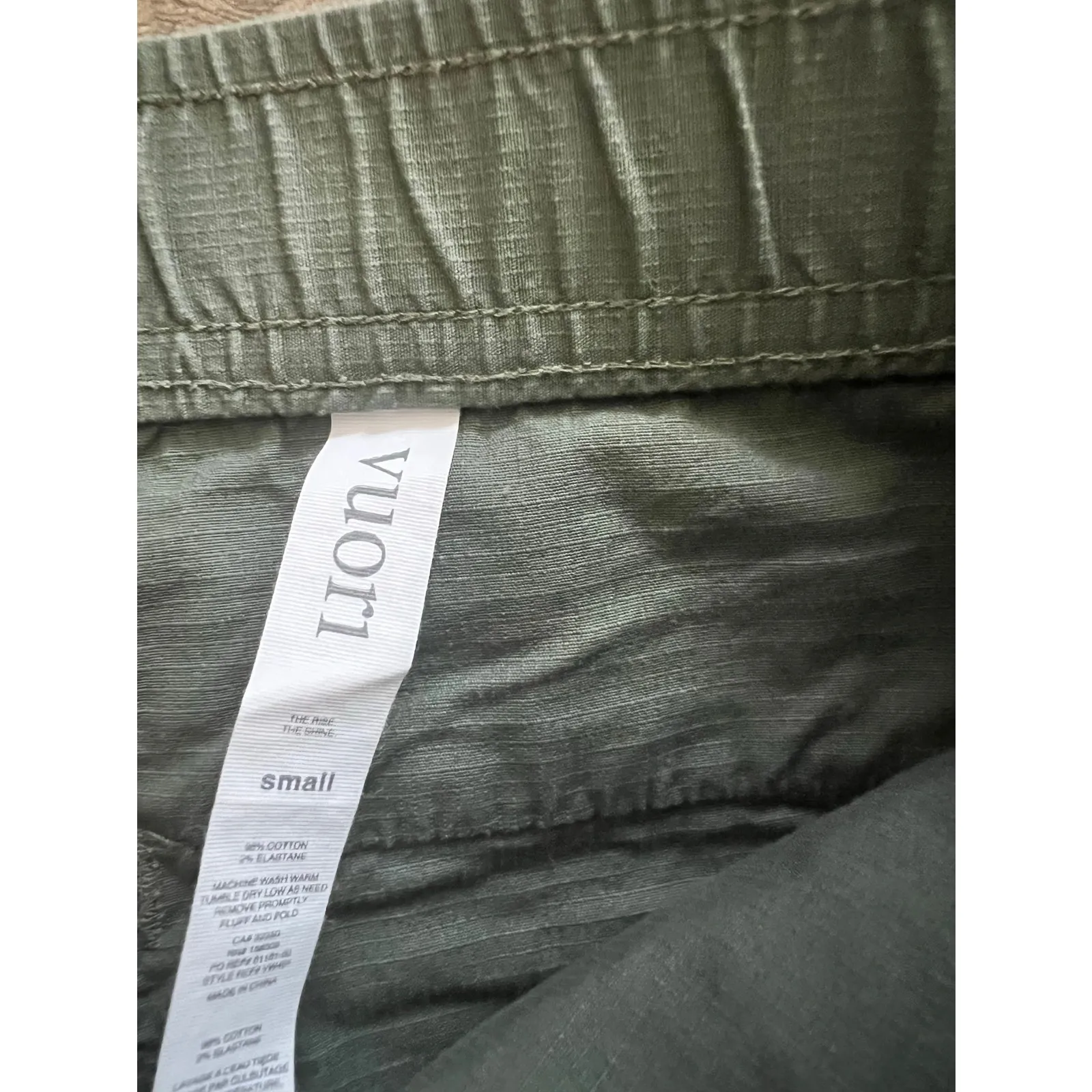 Vuori Womens Ripstop Pant Army Green Small Organic Cotton Modern Slimmer Fit - Image 5