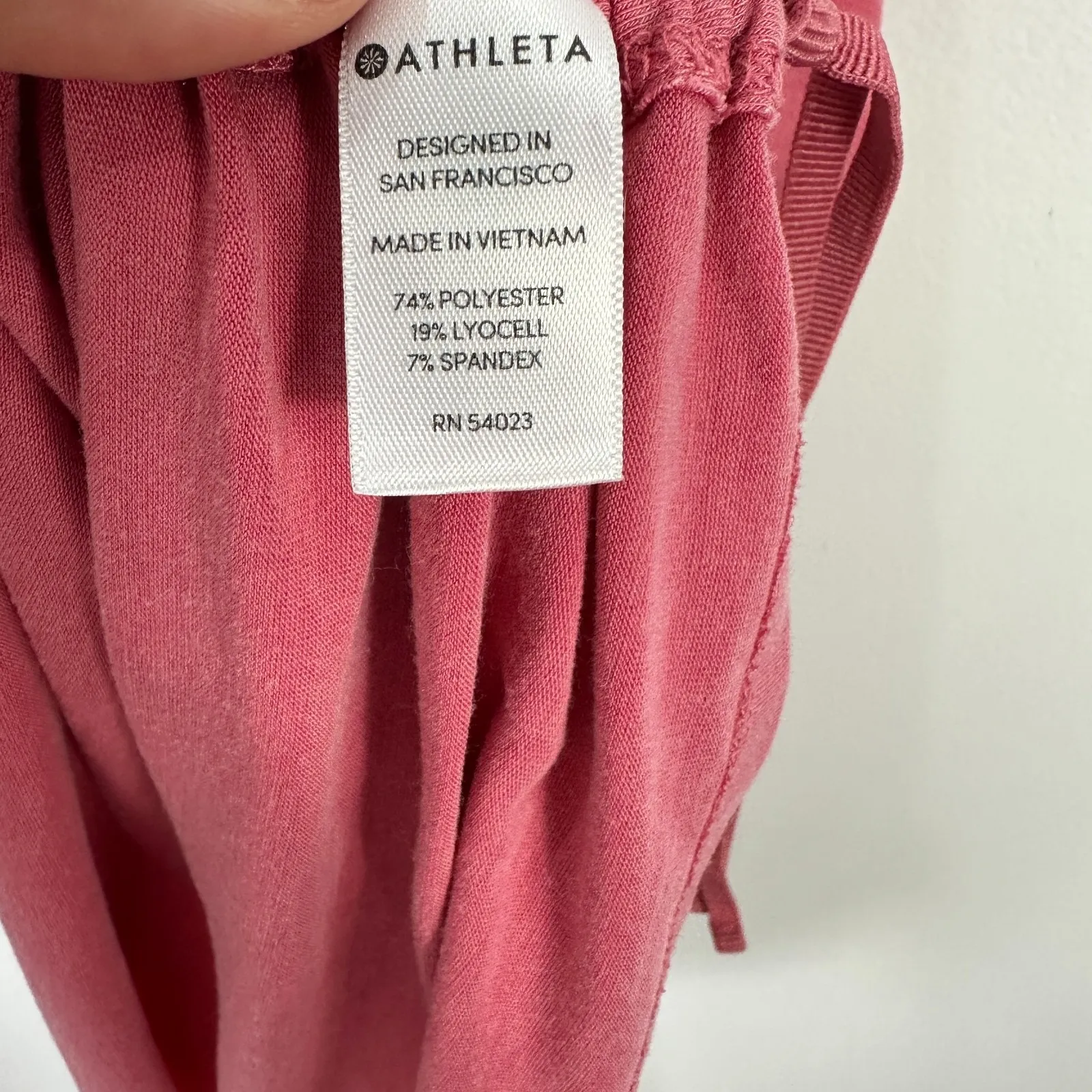Athleta‎ Tank Top Womens S Pink Ruched Drawstring Yoga Gym Athleisure Festival - Image 3