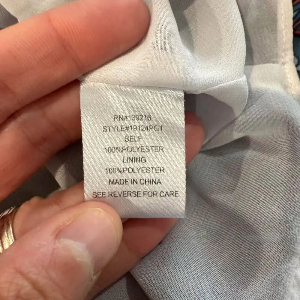 Daniel Rainn Paisley Layered Pleated Sleeveless Blouse Womens Large BlueRed Boho - Image 5