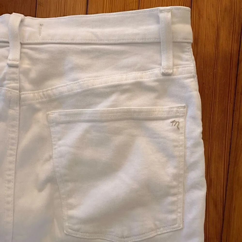 Madewell Tall Cali Demi-Boot Jeans in Pure White Raw-Hem Edition Size 30T - Image 7