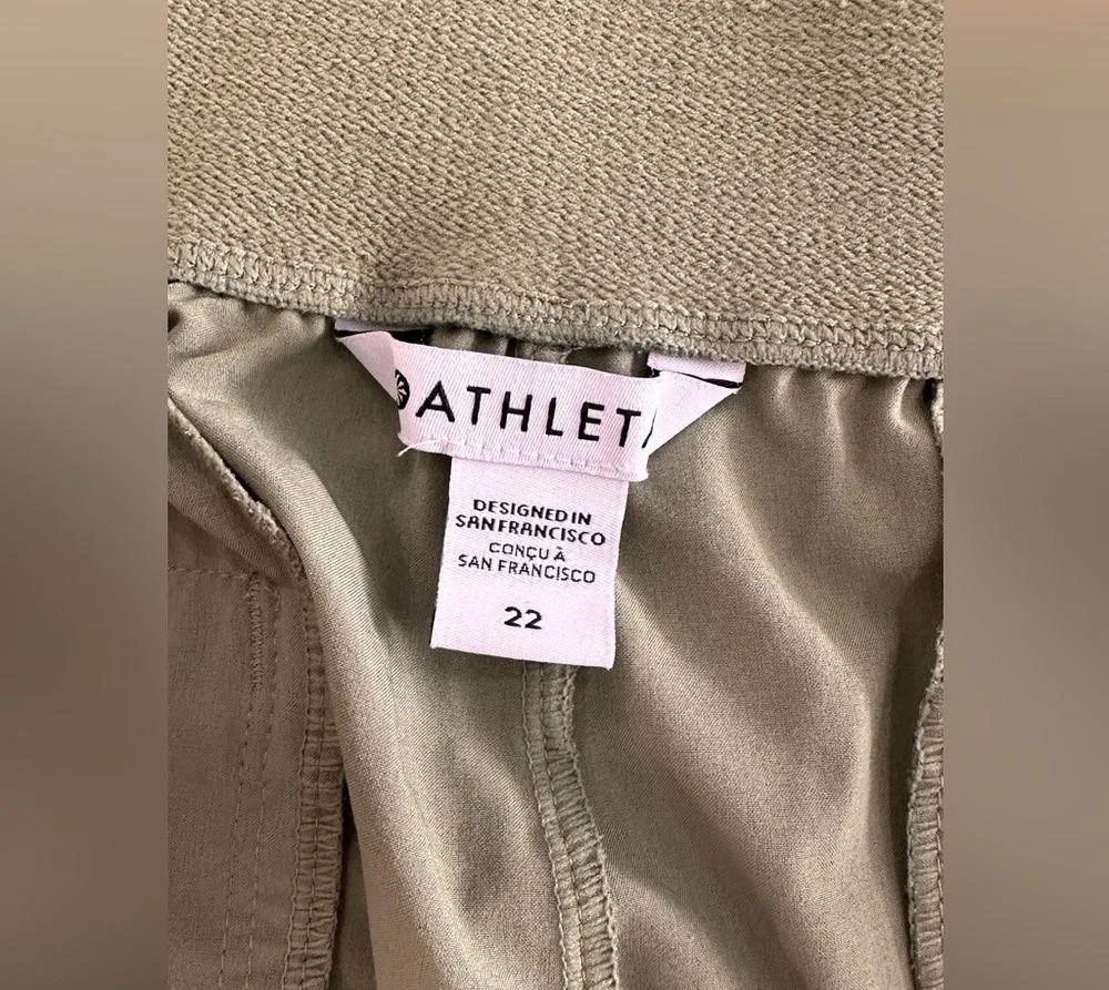 Athleta Brooklyn heights high rise wide leg trouser eucalyptus olive green sz 22 - Image 7