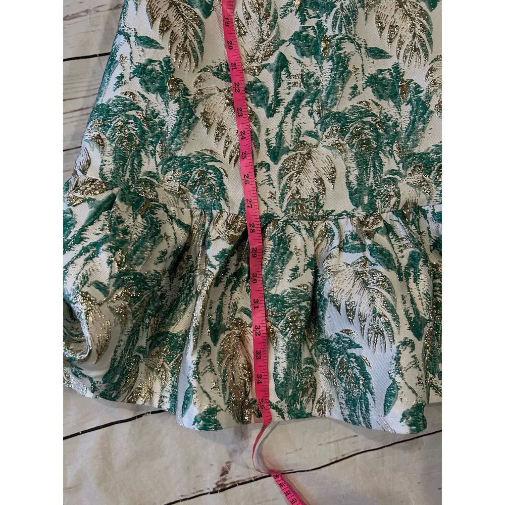 Aura Size Small Dress A Line Ruffle Skirt Metallic Detail Sleeveless Party Dress - Image 8