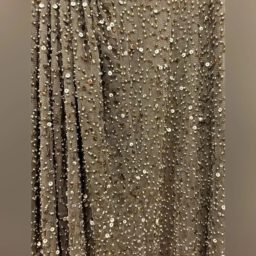 Alice + Olivia Silk‎ Draped Beaded Skirt size 10 - Image 2