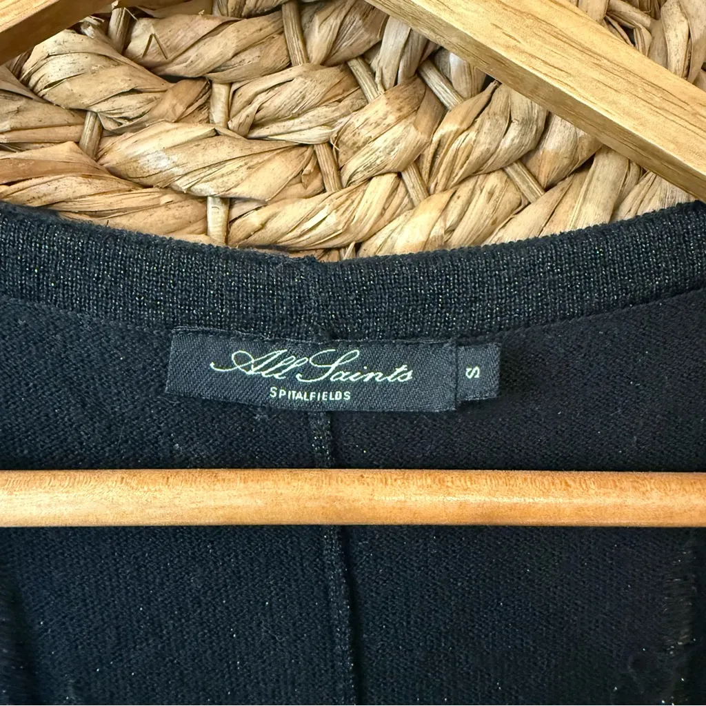 All Saints Zuri Black Metallic Mini Dress Size Small - Image 11