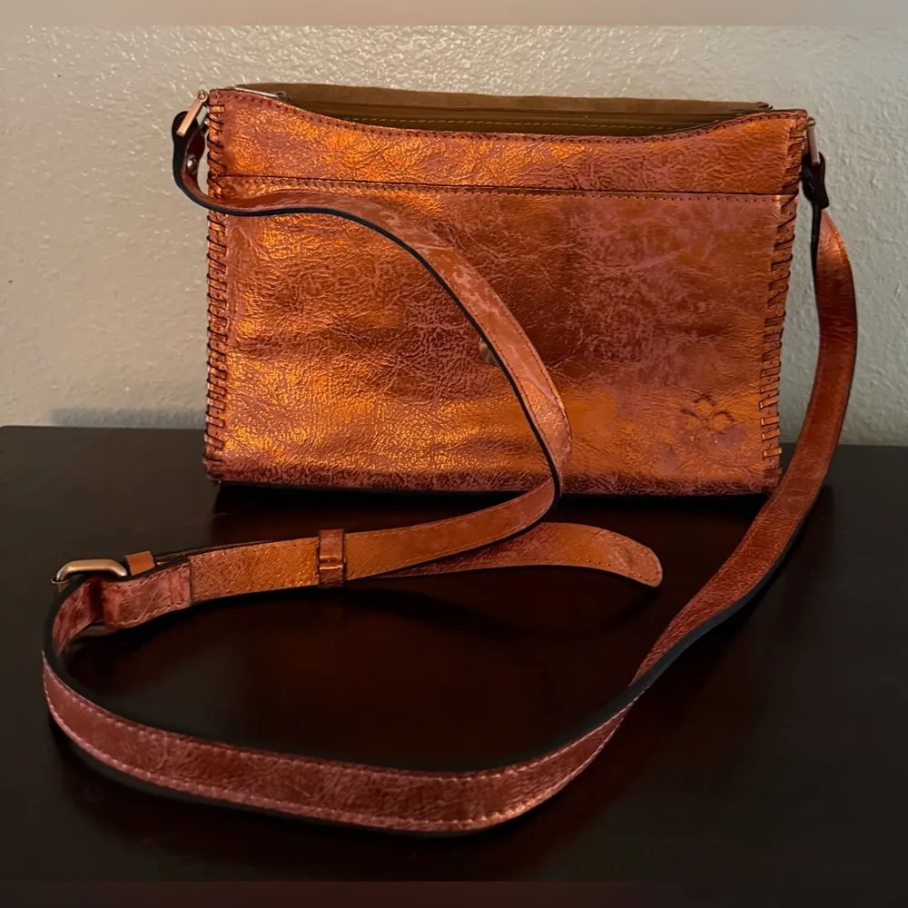 Patricia Nash Leather Sarola Crossbody Burnt Coral Bag | Purse - Image 5