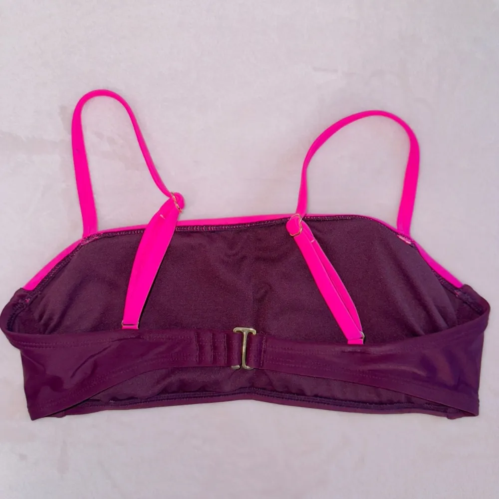 Kona Sol Purple Pink Bandeau Bikini Top size medium - Image 4