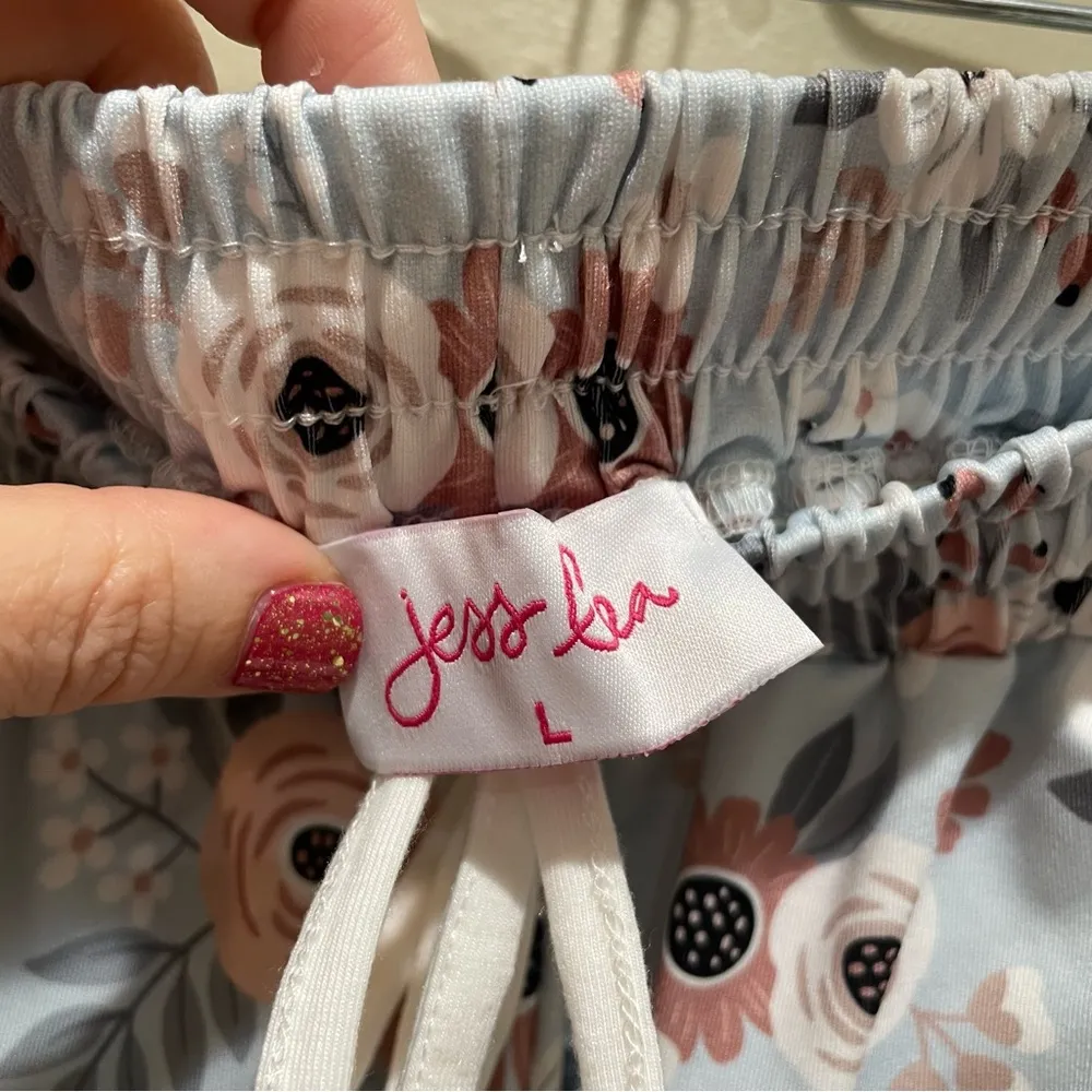 Jess Lea Mint to Be Floral Drawstring Everyday Shorts Women’s Size Large Blue - Image 8