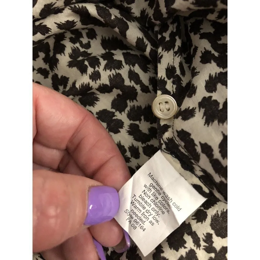 j crew womens size small animal print career work top button Up Shirt Cotton - Image 7