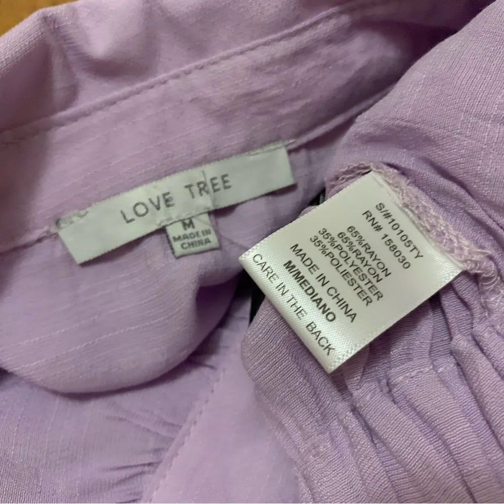 Elastic Waistband Cropped Shirt in lilac size M - Image 8