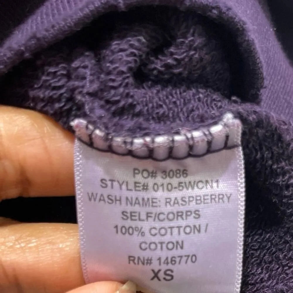 Re/Done Classic Crewneck Ombre Burgundy Tie-Dye 100% Cotton Sweatshirt Sz XS - Image 4