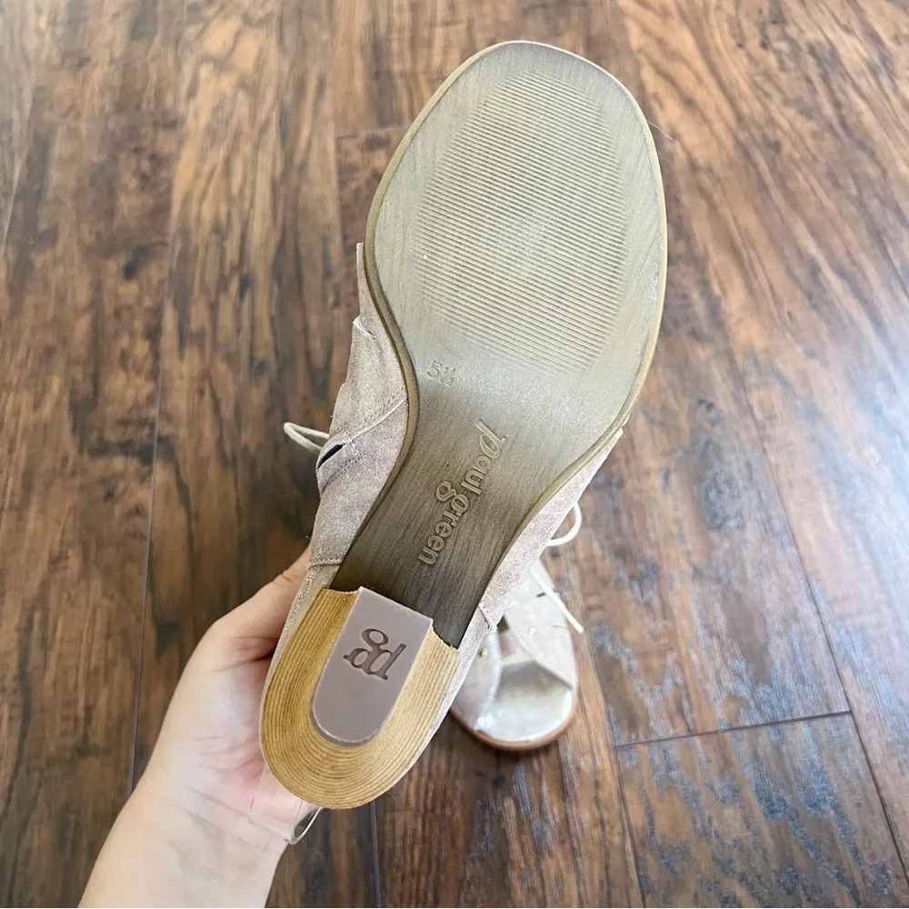 Paul Green • Cosmo peep toe sandal heeled lace up gold gladiator cage bootie - Image 11