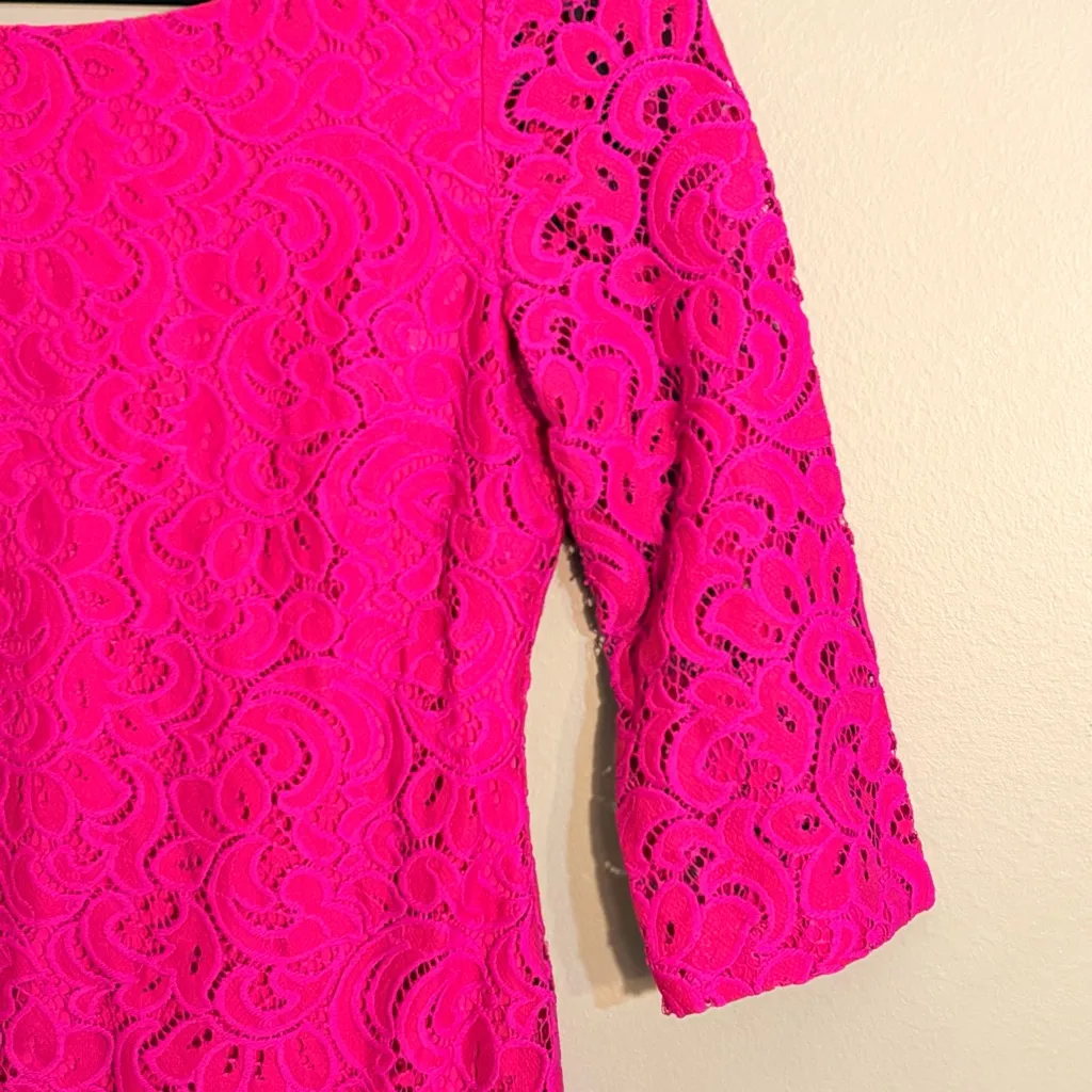 Ivanka Trump Size 2 Pink Lace Sheath Dress - Image 3