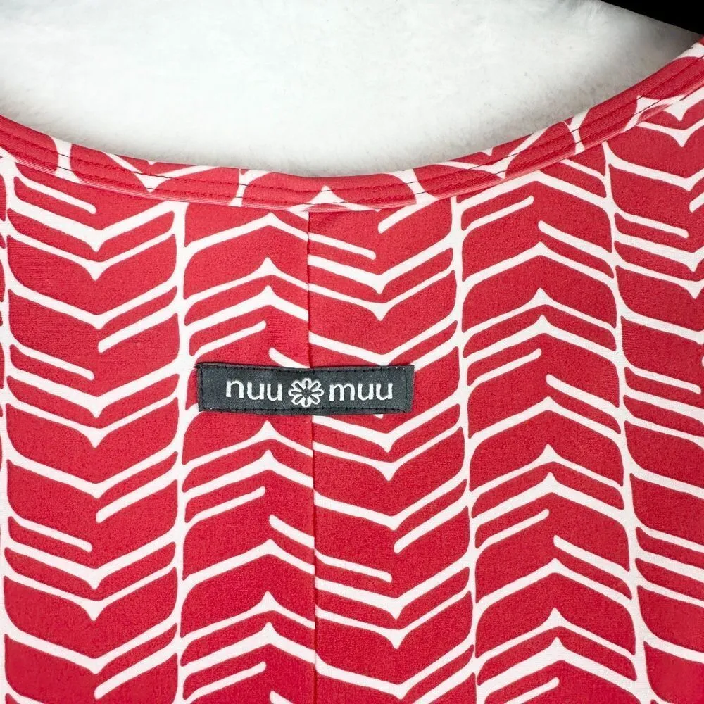Nuu Muu Ruu Muu Keyhole Pocket Dress Size Medium Red White Athletic Travel - Image 6