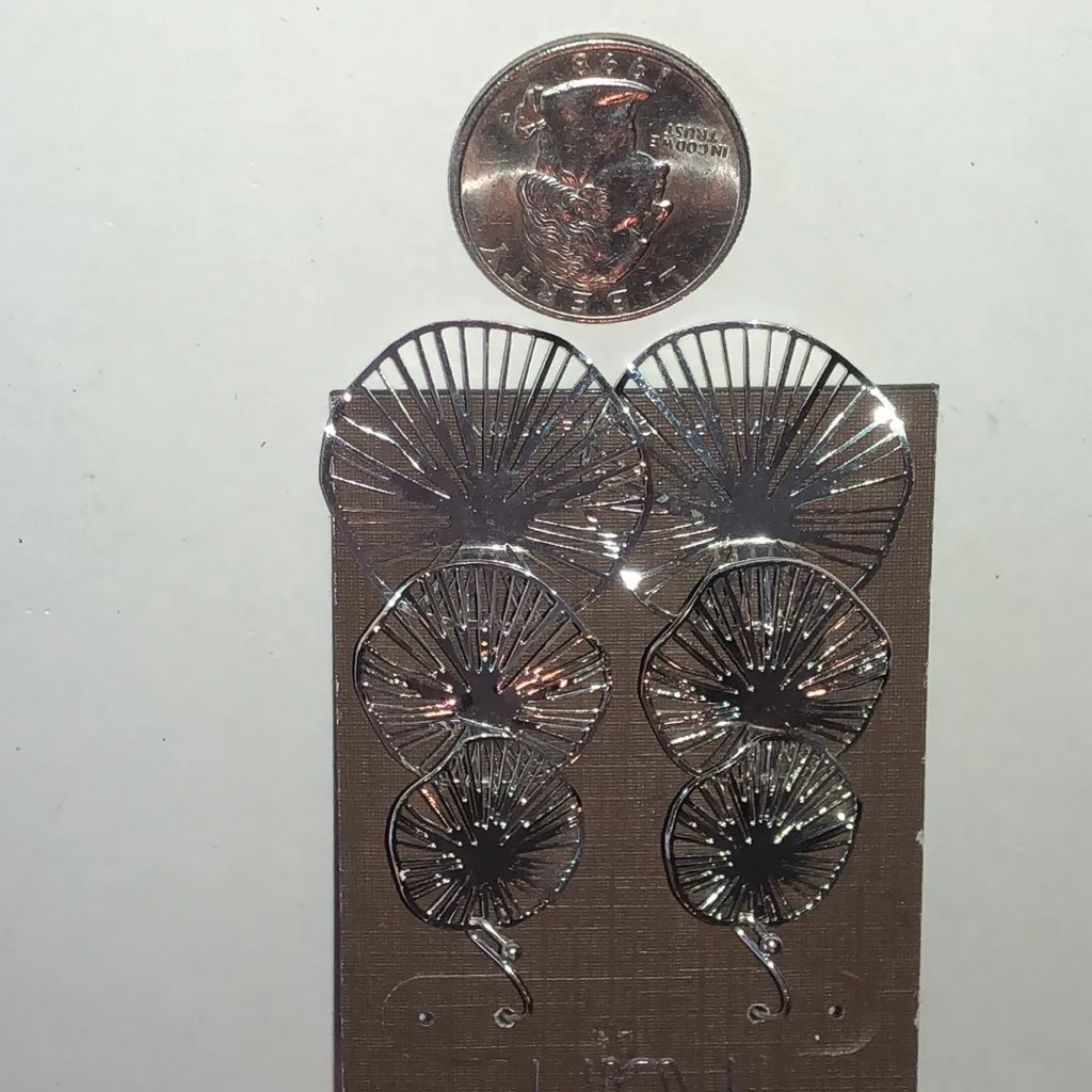 Rain Brand Silver Tone Cutout Boho Dangle Earrings - Image 5