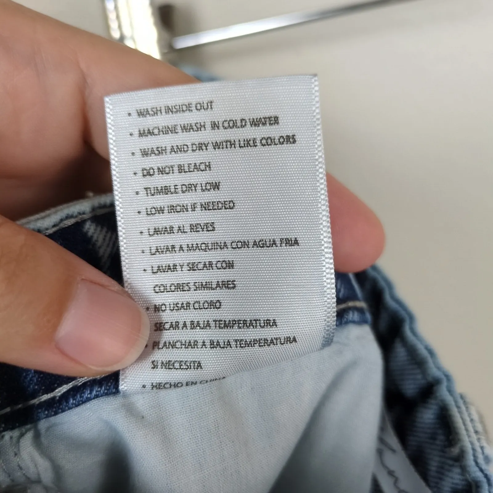 KANCAN Acid Wash Ultra High Rise Rigid Denim Mom Short Raw Hem Women's 7/27 Blue - Image 6