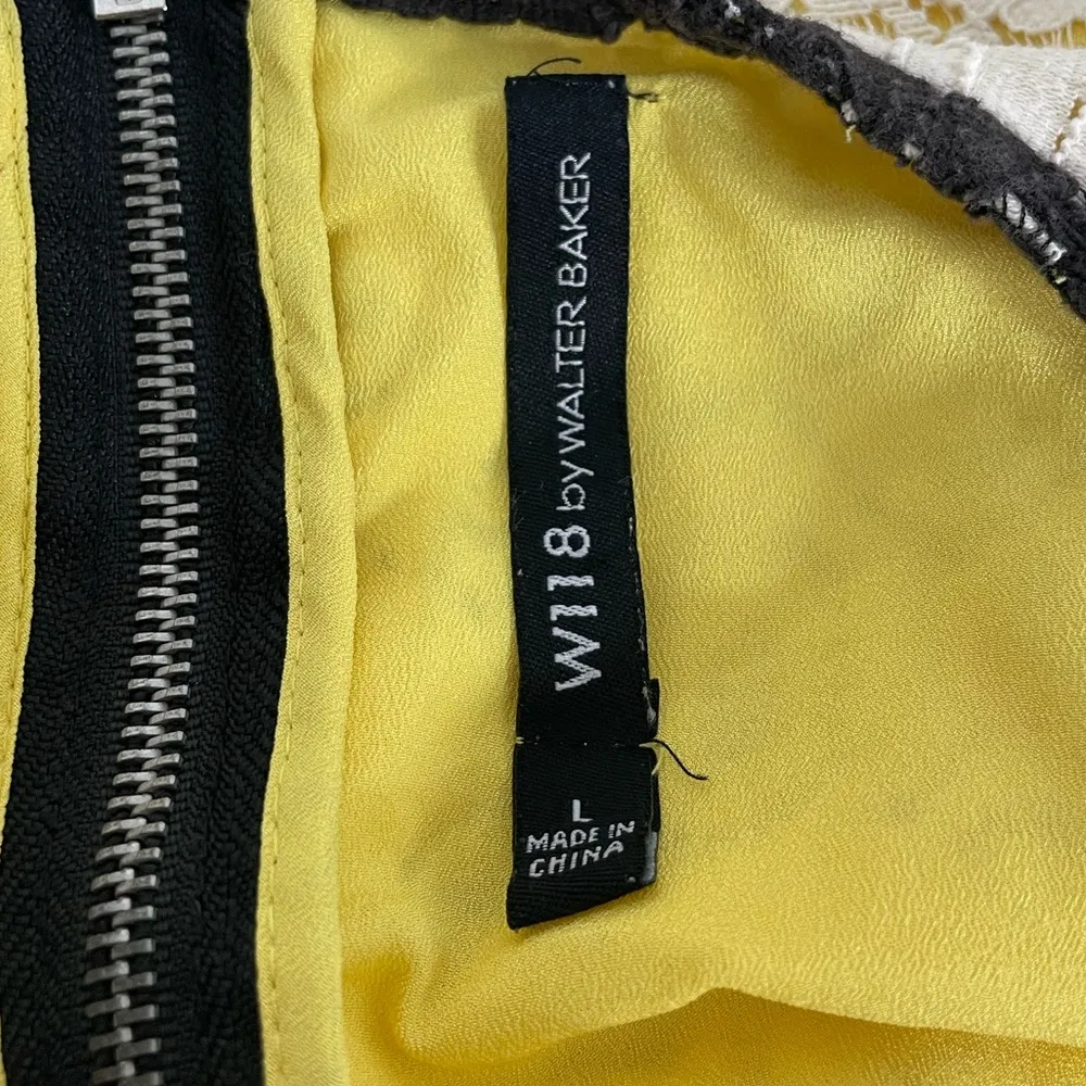 W118 Walter Baker Lace Dress Cream Black Size Large - Image 5