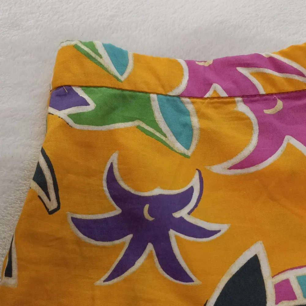 Zara Ruffled Island Geometric Print Yellow Multicolored Shorts NWT - Image 4