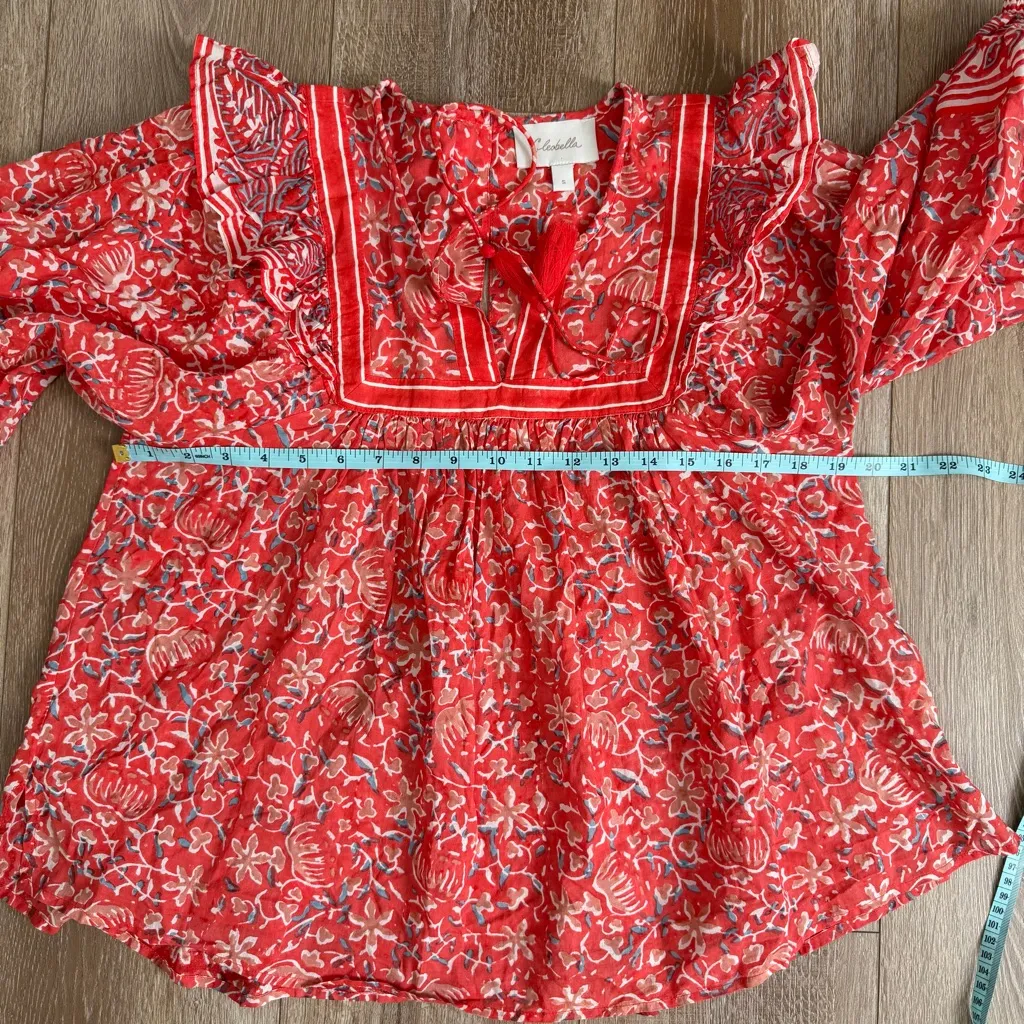 Cleobella Mylah Organic Cotton Flowy Boho Floral Print Blouse Top Size Small - Image 13