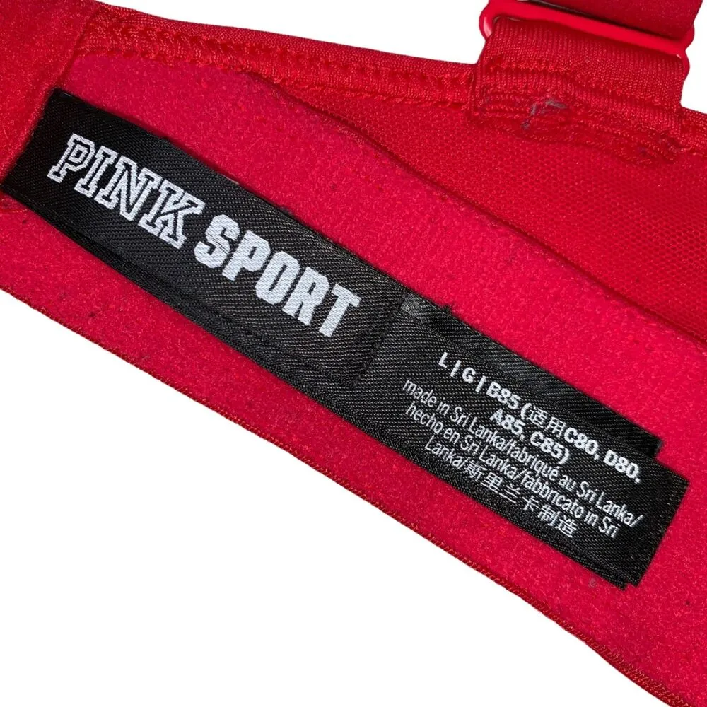 PINK Victorias Secret Womens Sports Bra Ultimate Lightly Lined Red Large - Image 11