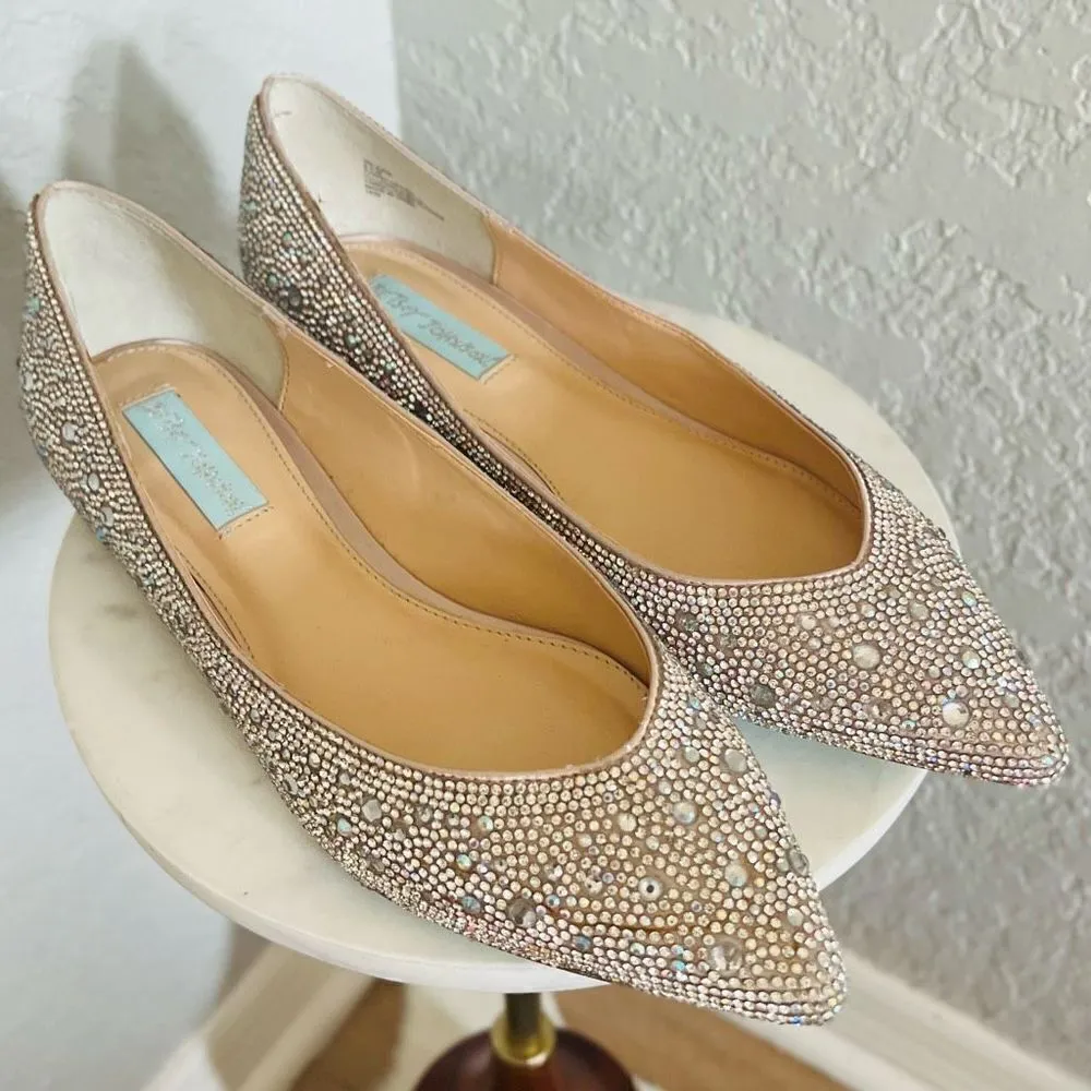 BETSEY JOHNSON Rhinestone Crystal Pavé Pointed Toe Flat, SPARKLE, Size 8.5, NWOT - Image 10