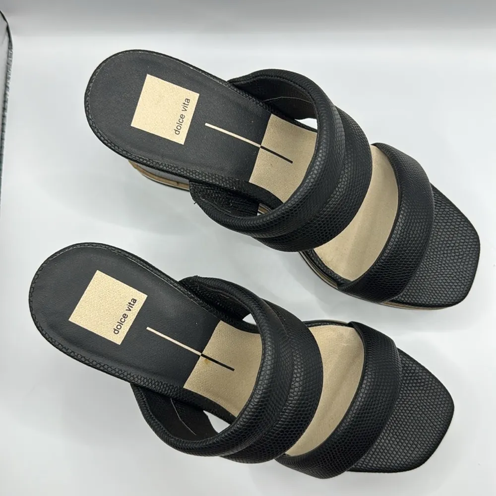 NWOB DOLCE VITA OSIRIS BLACK LIZARD EMBOSSED STELLA Size 9 - Image 6