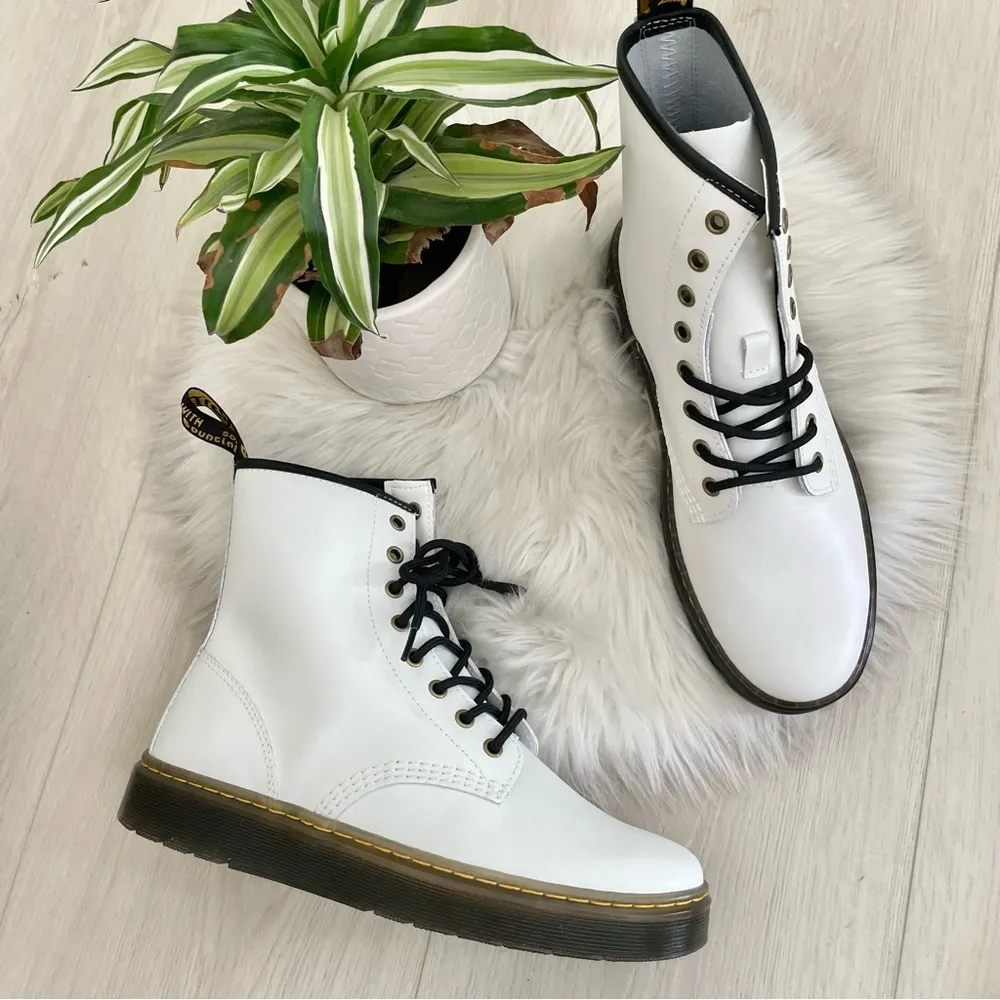 DR. MARTENS Zavala Lace Up Boot in White T Lamper Leather - Image 5