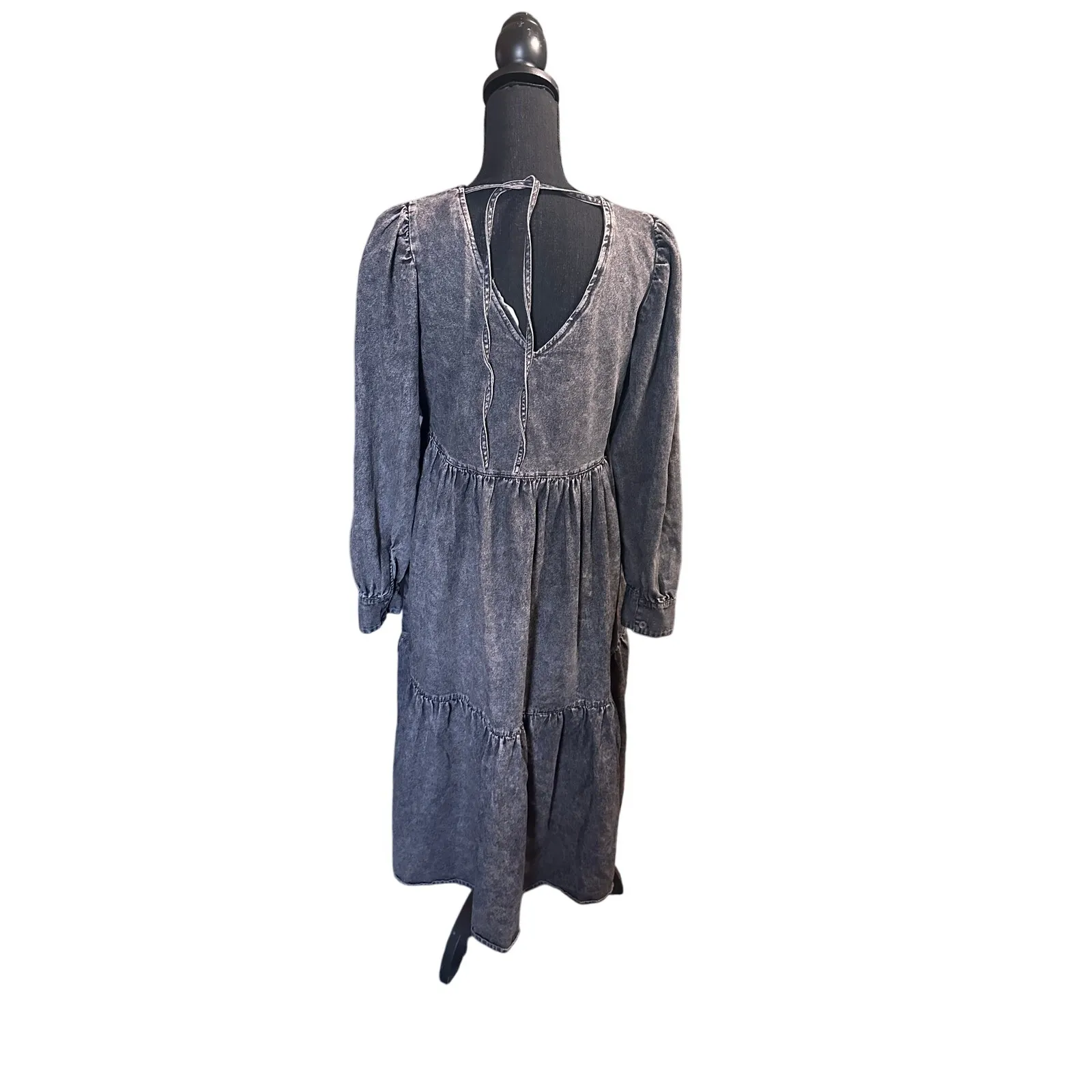 Idem Ditto Black Denim Tiered Dress – Edgy & Effortlessly Chic - Image 6