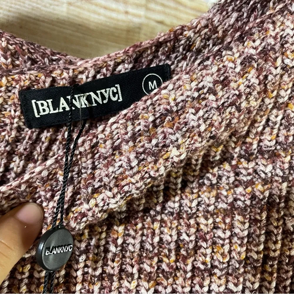 BlankNyc oversized chunky knit sweater flapback women’s Size Medium multicolor - Image 10