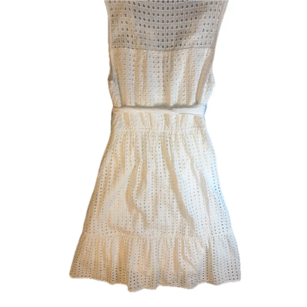 J. Crew White Eyelet Mini Dress size‎ 2 - Image 6