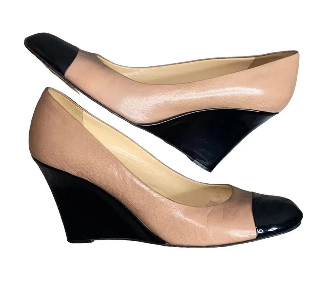 Kate Spade Kimmy Wedge Nude Leather Back Cap Toe Size 8.5 - Image 11