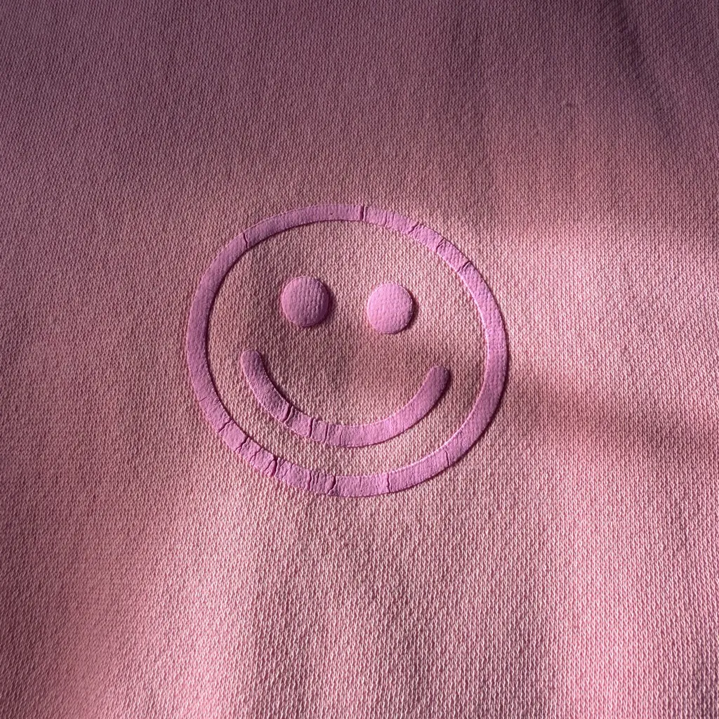 Pink Smiley Face Sweatshirt Size M - Image 2