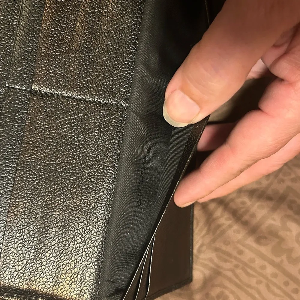 BVLGARI  canvas / leather long trifold wallet black - Image 12