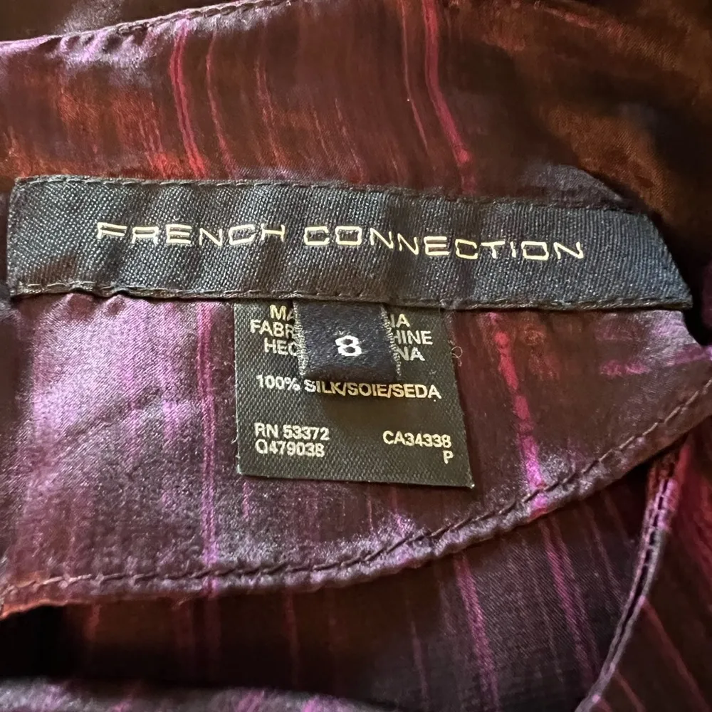 French Connection Women’s Silk Dress Purple Shift Lightweight Size 8 - Image 2