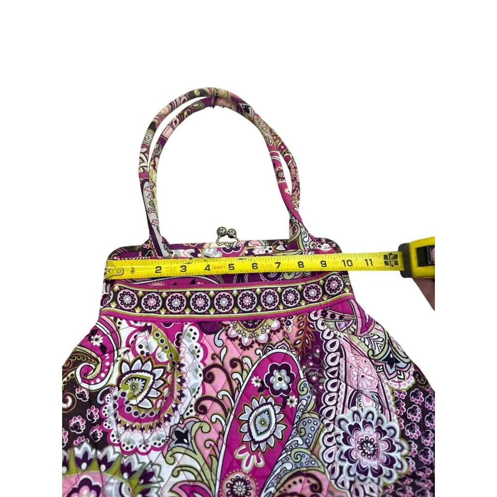 Vera Bradley Pink Paisley Kisslock Closure Handbag shoulderbag SKU 7993 - Image 7