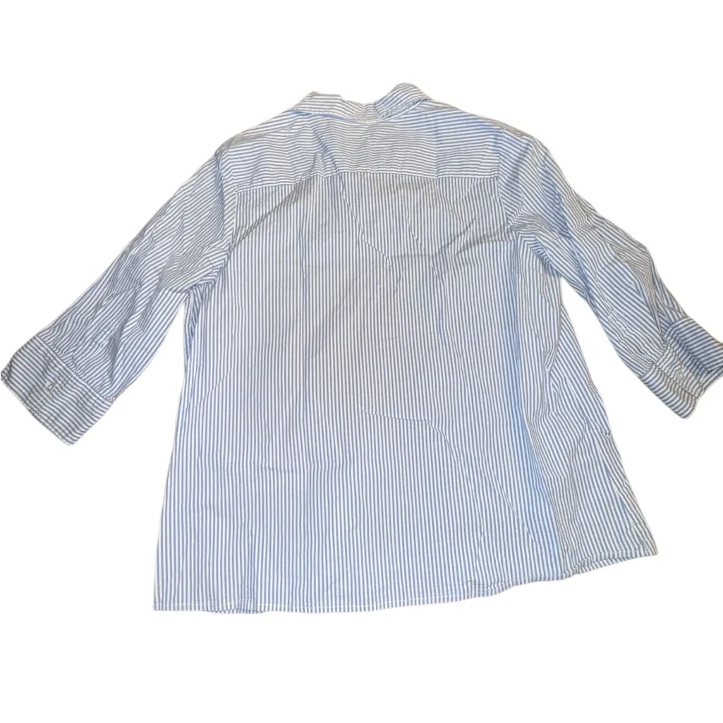 Kim Rogers Light Blue Striped Button Down Shirt - Image 5