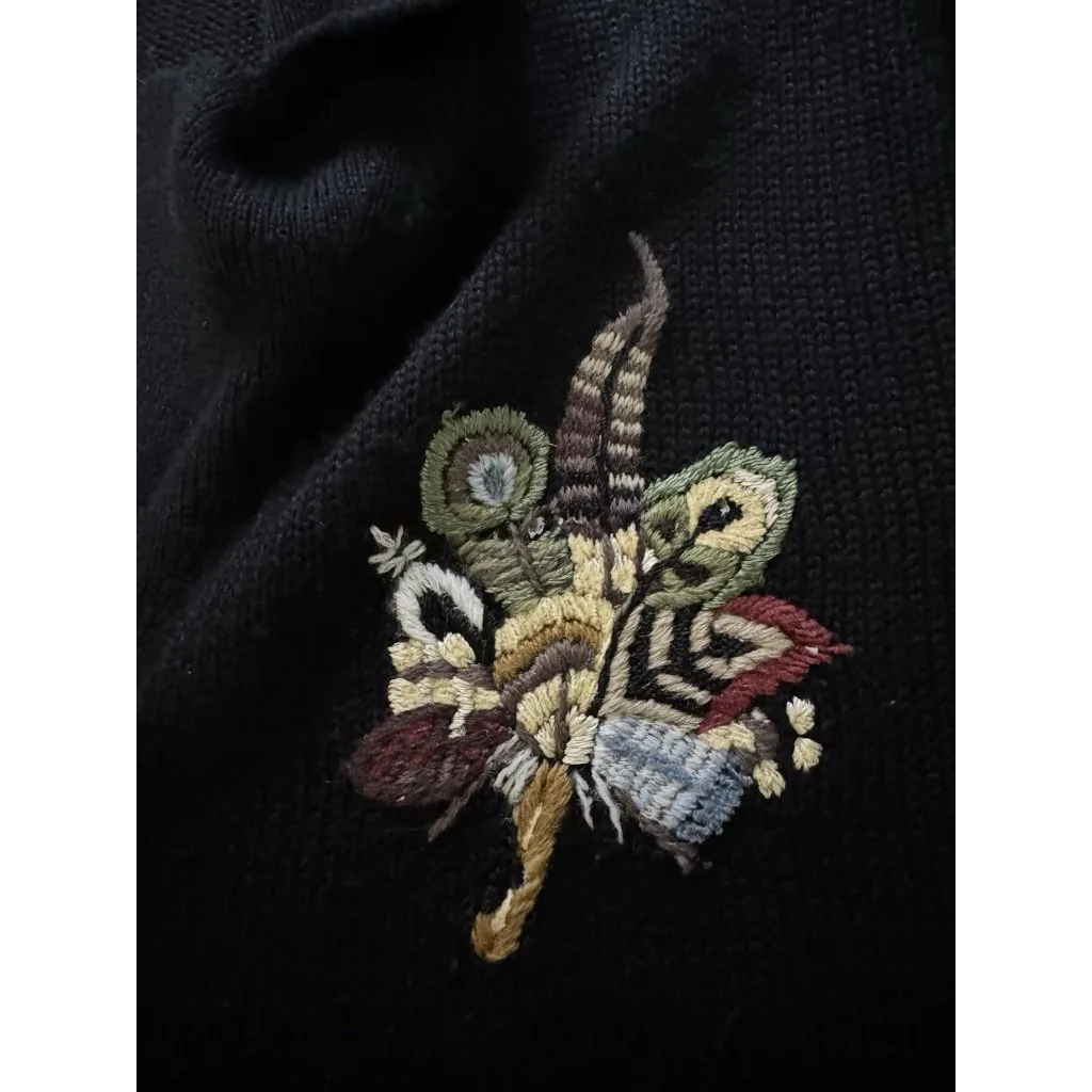 Susan Bristol Cardigan Sweater Button Down Size Medium Hand Embroidered Vintage - Image 6