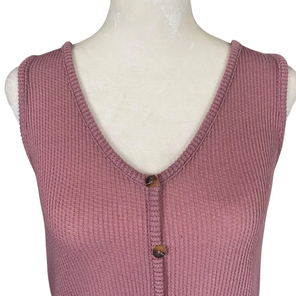 women's size small soft pink pullover tie front sleeveless tank top - Image 5
