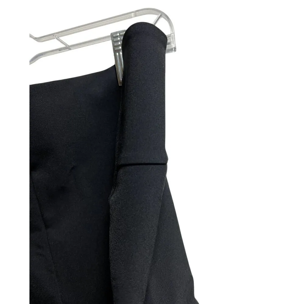 Cabi Dinner Trousers Size 10 Black High Rise Rear Zip Tapered Leg - Image 5